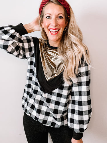 Very Merry Flannel Top - White