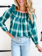 Load image into Gallery viewer, Ready in Ruffles Plaid Blouse