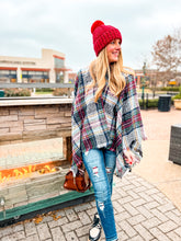 Load image into Gallery viewer, Holiday Plaid Poncho