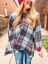 Load image into Gallery viewer, Holiday Plaid Poncho