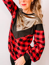 Load image into Gallery viewer, Very Merry Flannel Top- Red